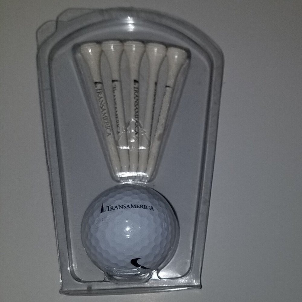 TransAmerica 1 Nike NDX Heat Golf Ball 5 Golf Tees Lot Insurance NEVER USED
